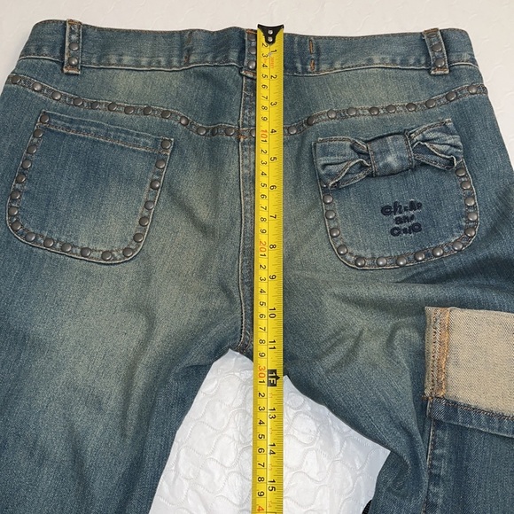 Moschino Cheap and Chic distressed studded cuffed straight blue jeans 10 - Picture 13 of 14